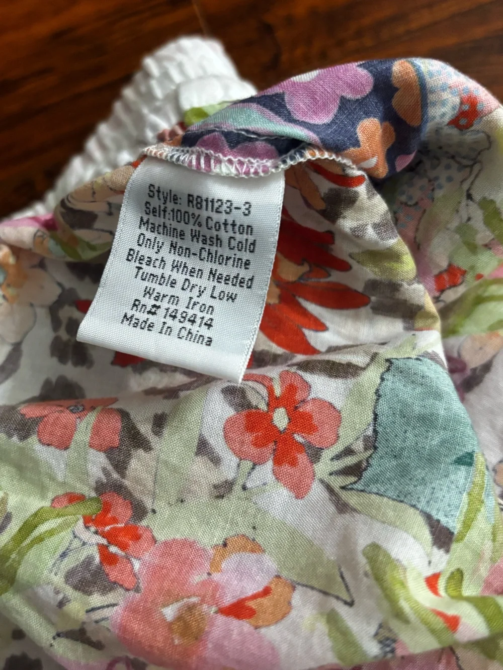Johnny Was Two-Piece Set Puff Sleeve Top + Shorts 100% Cotton Wild Garden Floral